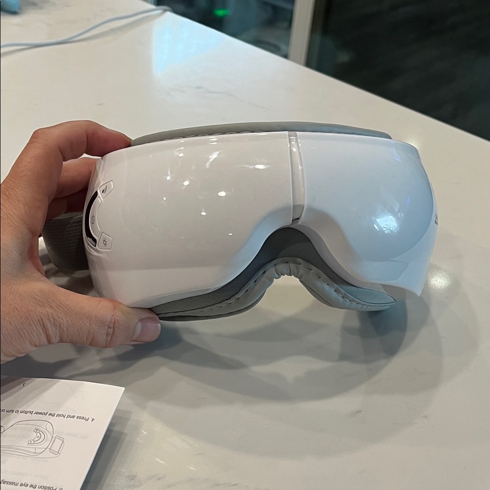 White Eye Massager with Gray Accents